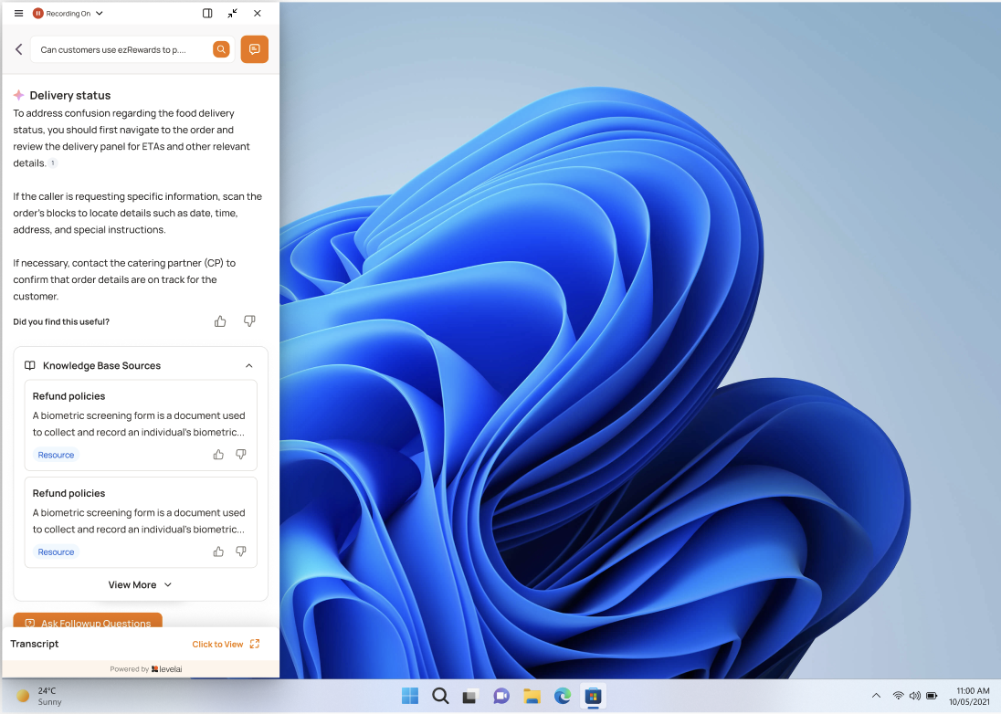 Widget Aligned Left