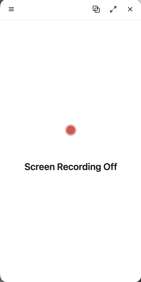 Recording off, Screen Recording only